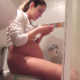 After playing with her tablet and relaxing in bed, a pregnant Lusy rushes to the bathroom. Some pissing and solid plops are heard. She wipes her ass and shows us the dirty TP. Presented in 720P HD. 179MB, MP4 file. Over 10 minutes.